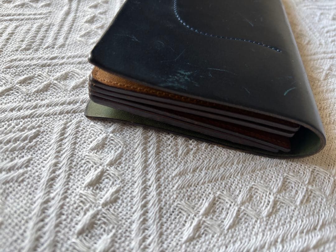 希少色 ヴィンテージformeフォルメコードバン長財布 スタンプ ダークブルー