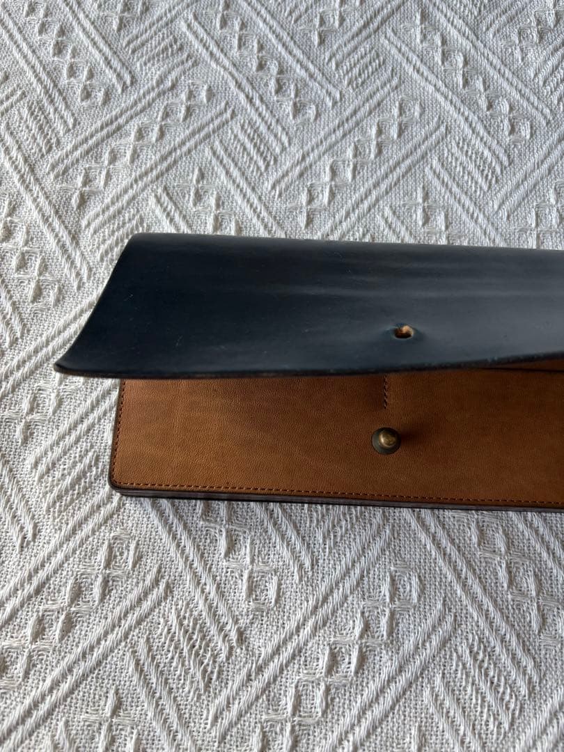 希少色 ヴィンテージformeフォルメコードバン長財布 スタンプ ダークブルー