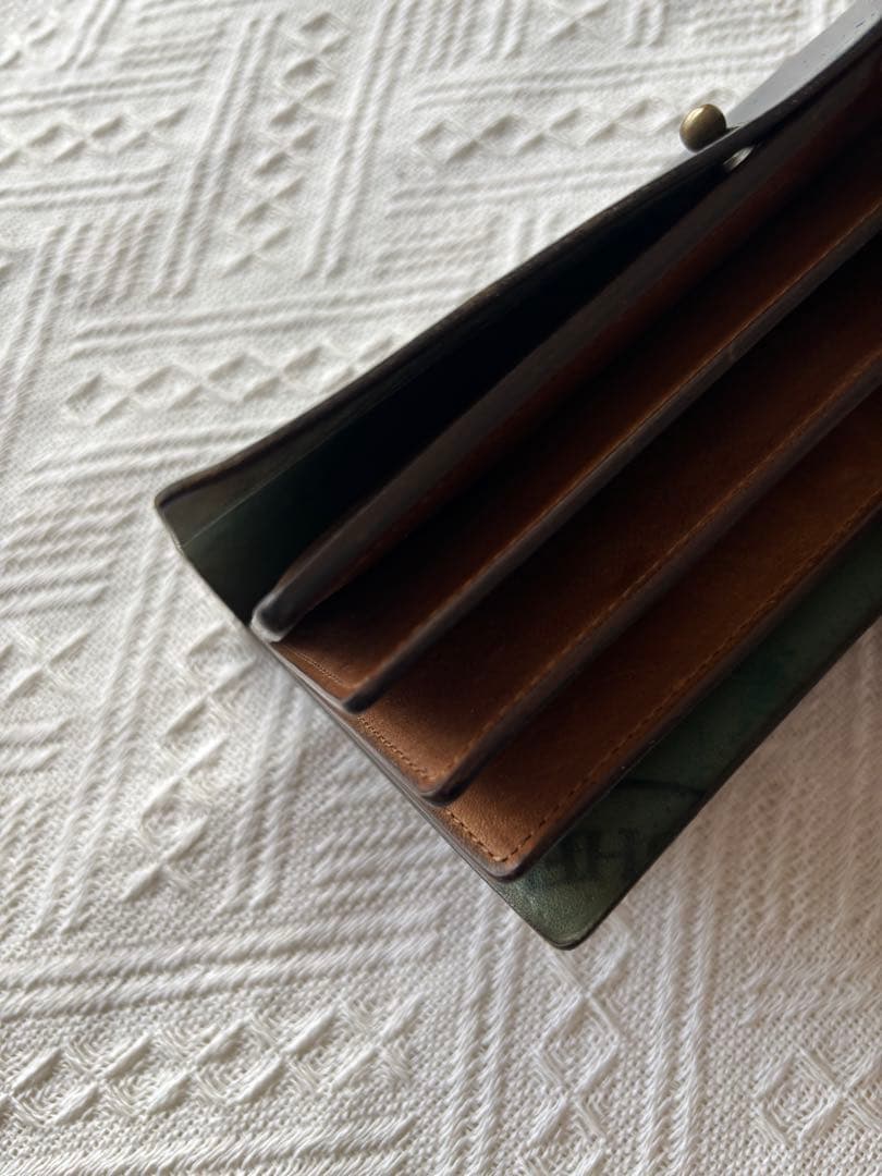 希少色 ヴィンテージformeフォルメコードバン長財布 スタンプ ダークブルー