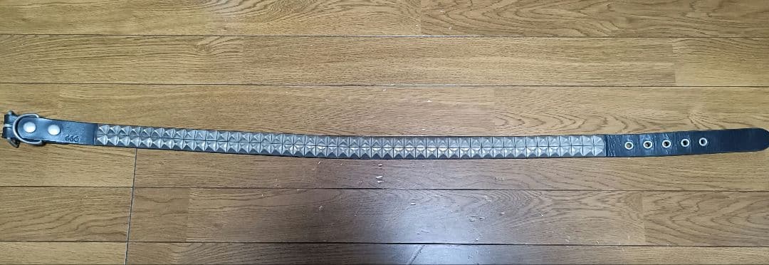 【送料込み】666　2連ピラミッドスタッズベルト Lサイズ(94cm)
