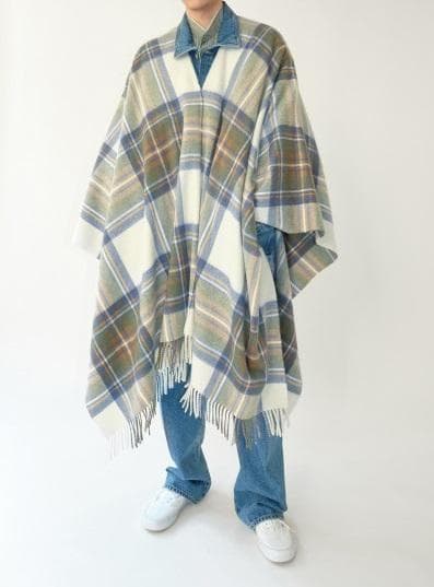 2/10限定値下　レア　cristaseya　カシミヤ　チェック　ポンチョ