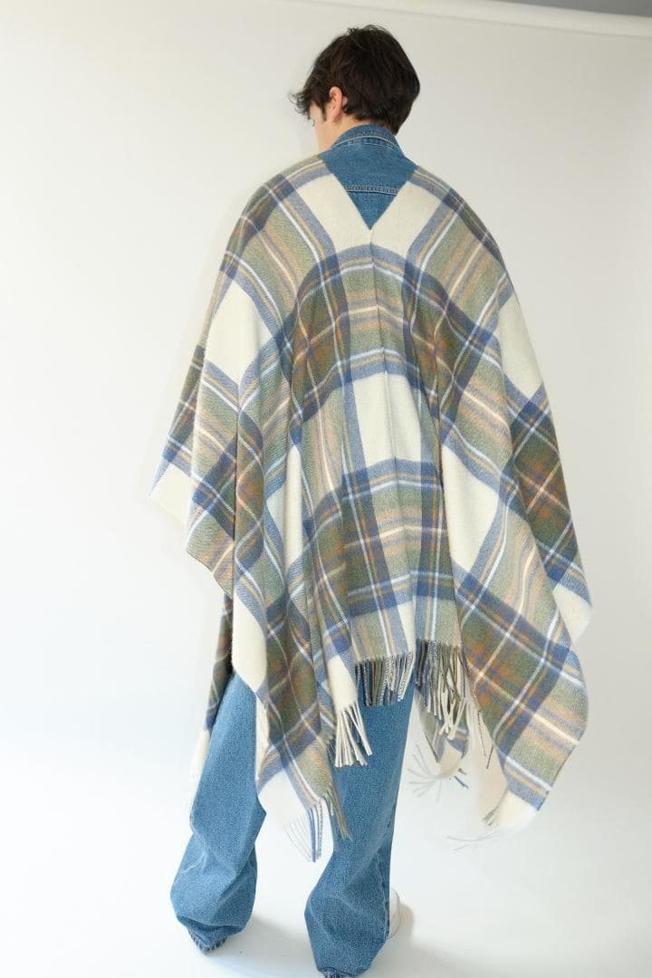2/10限定値下　レア　cristaseya　カシミヤ　チェック　ポンチョ