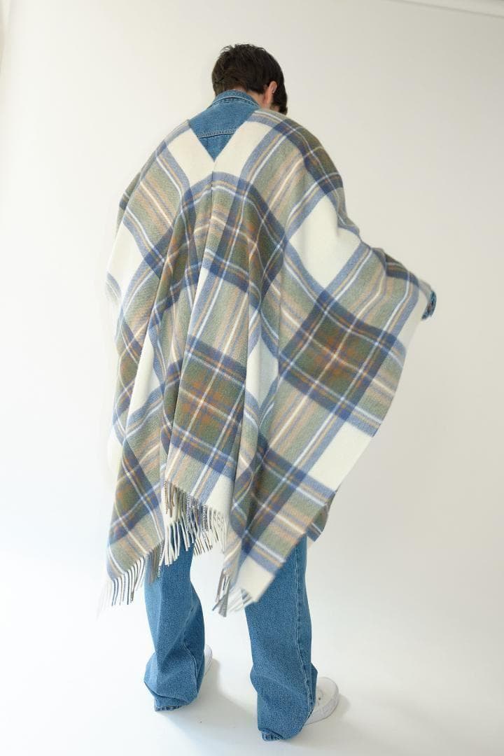 2/10限定値下　レア　cristaseya　カシミヤ　チェック　ポンチョ