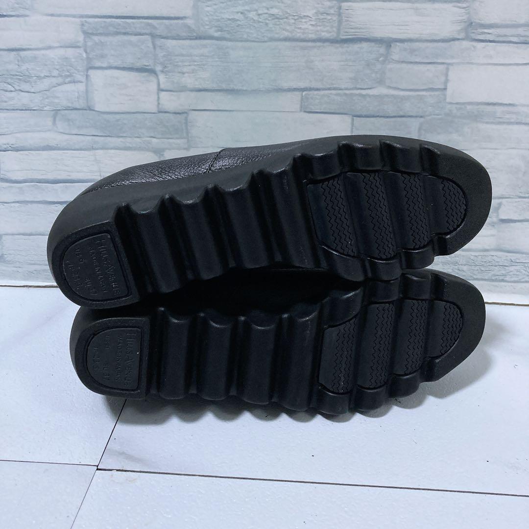 未使用級 ヒルズアベニュー サイドゴアブーツ ウェーブソール レザー 黒 37