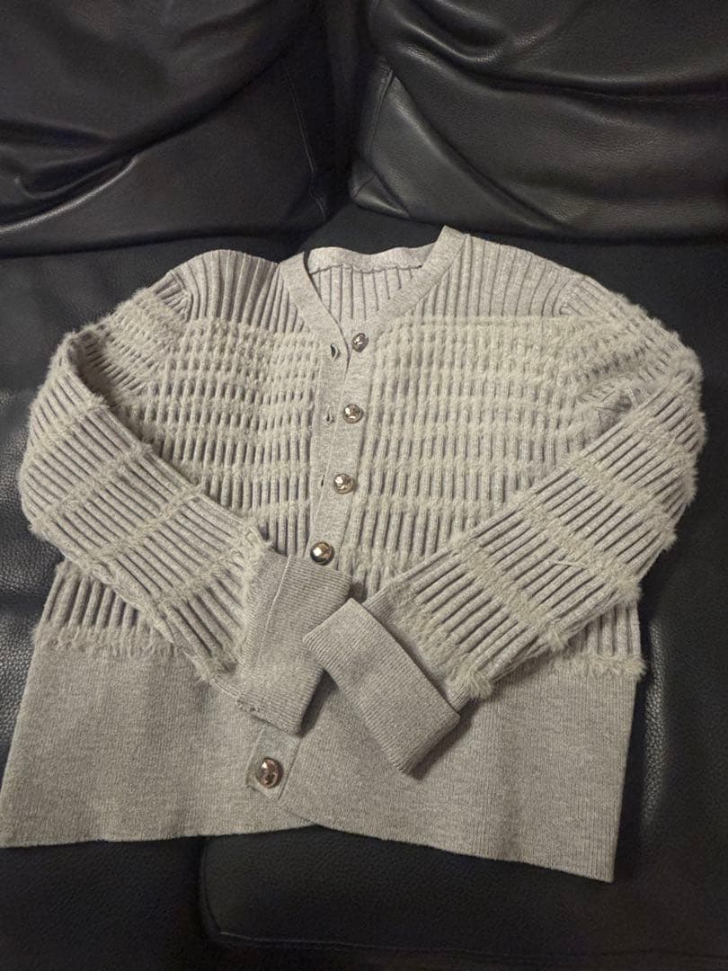 ANAYI フェザーボーダーカーディガン 36