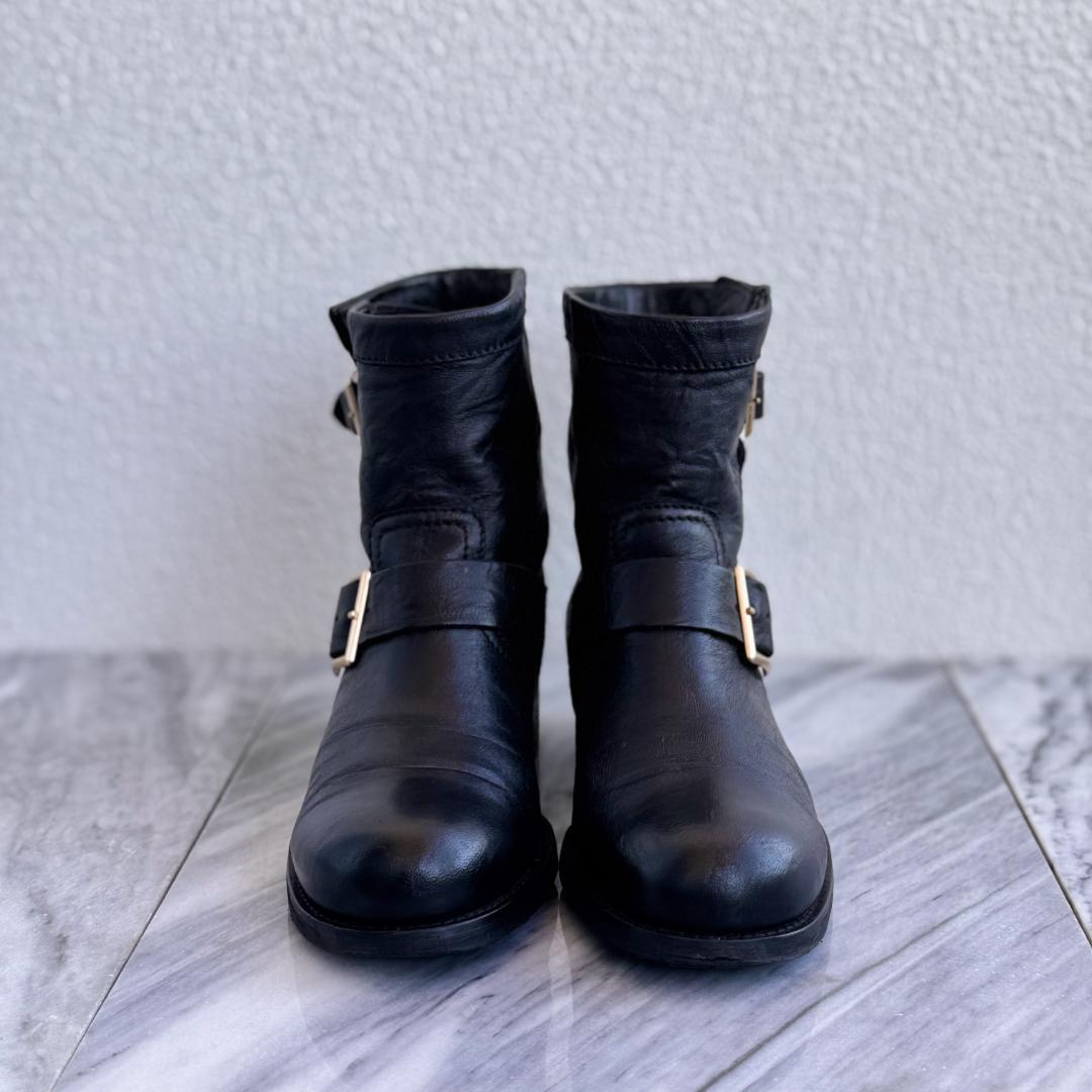 JIMMY CHOO ジミーチュウ　エンジニアブーツ ショートブーツ　黒　36