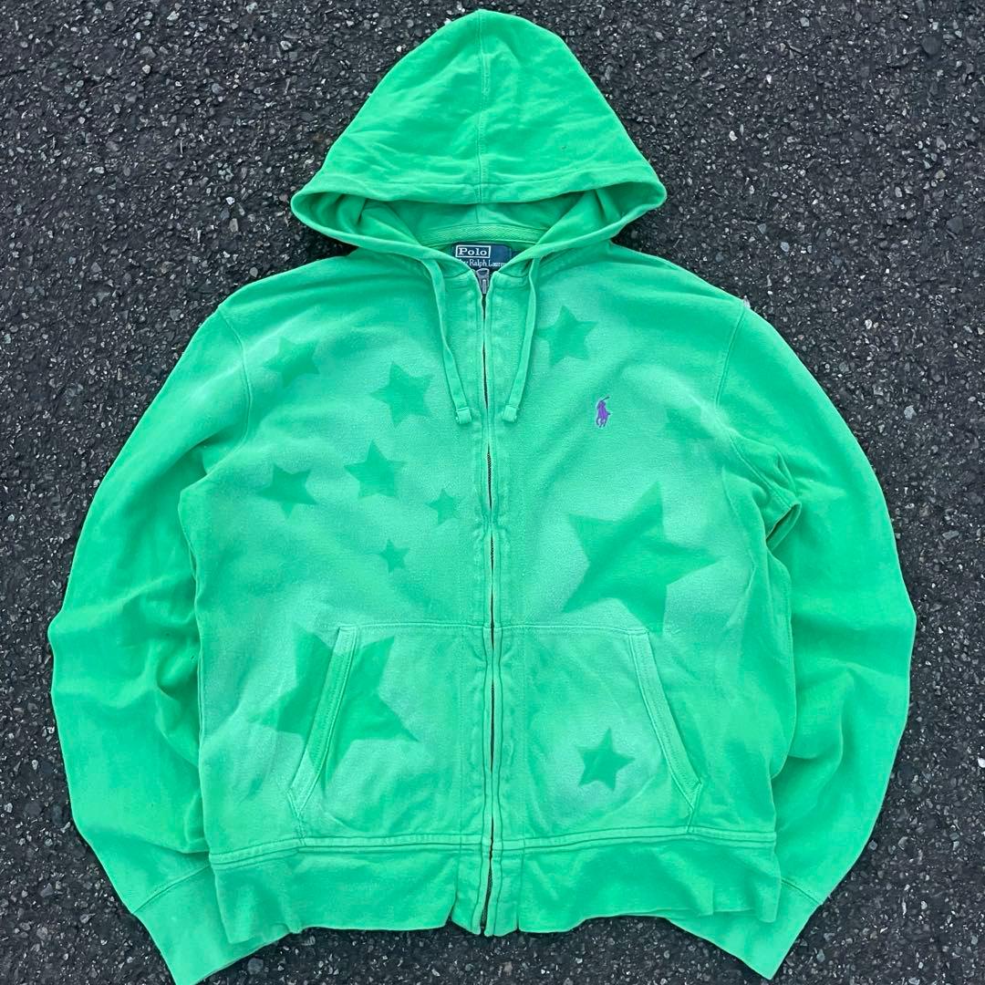 Polo by Ralph Lauern 星 リメイク パーカー L グリーン