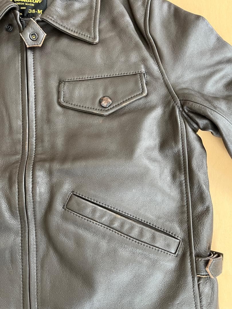 HOUSTON（ヒューストン）本革ショートジャケット　ダークブラウン