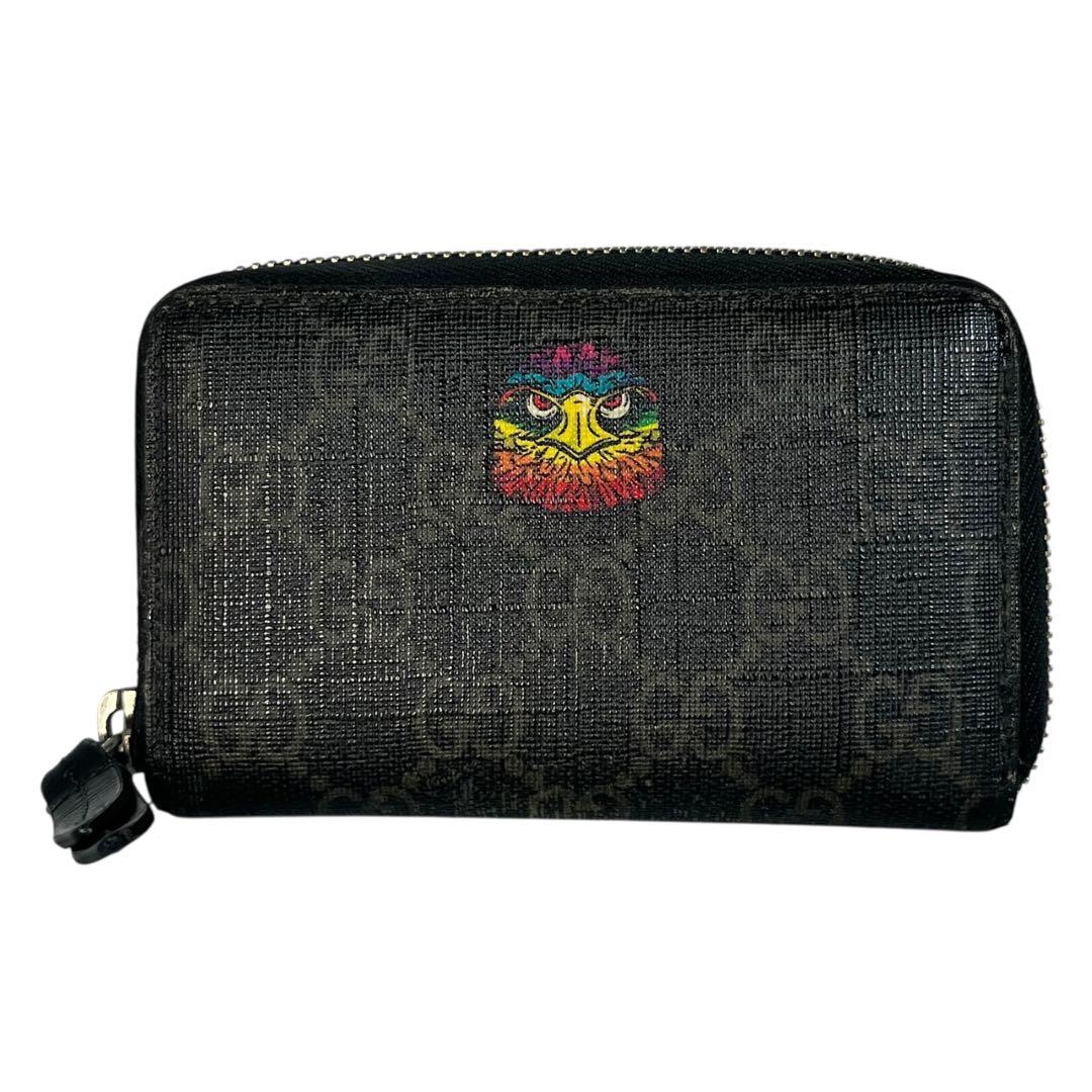 希少✨グッチ ケース PVC GGロゴ イーグル 鳥 レザー ブラック