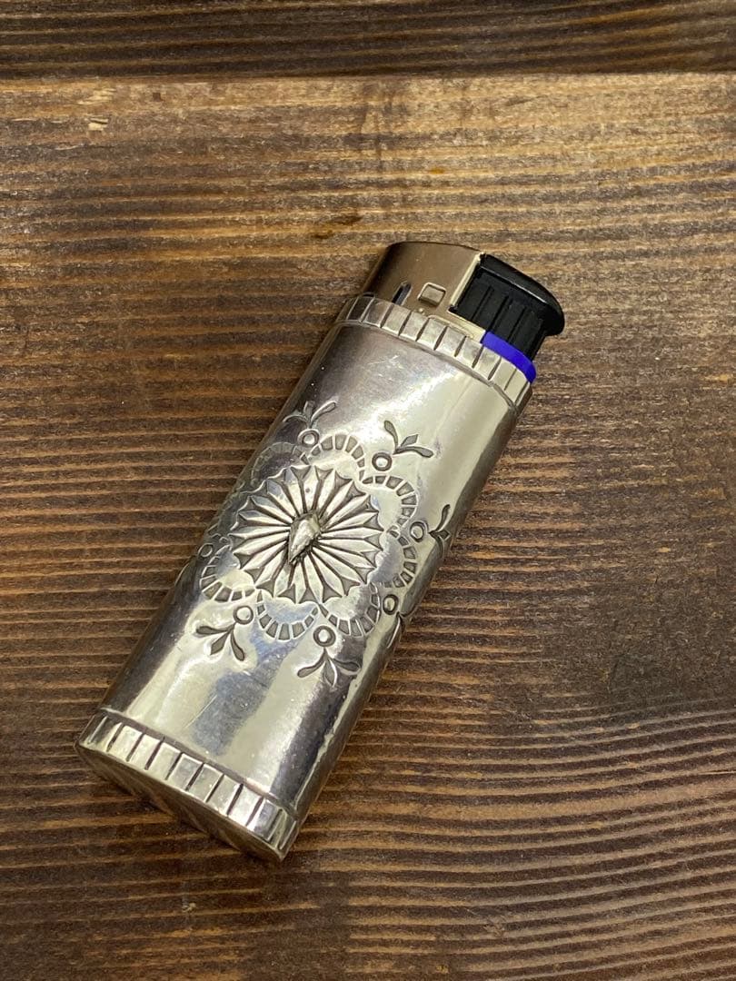 チャイシルバーライターケース　インディアンジュエリー