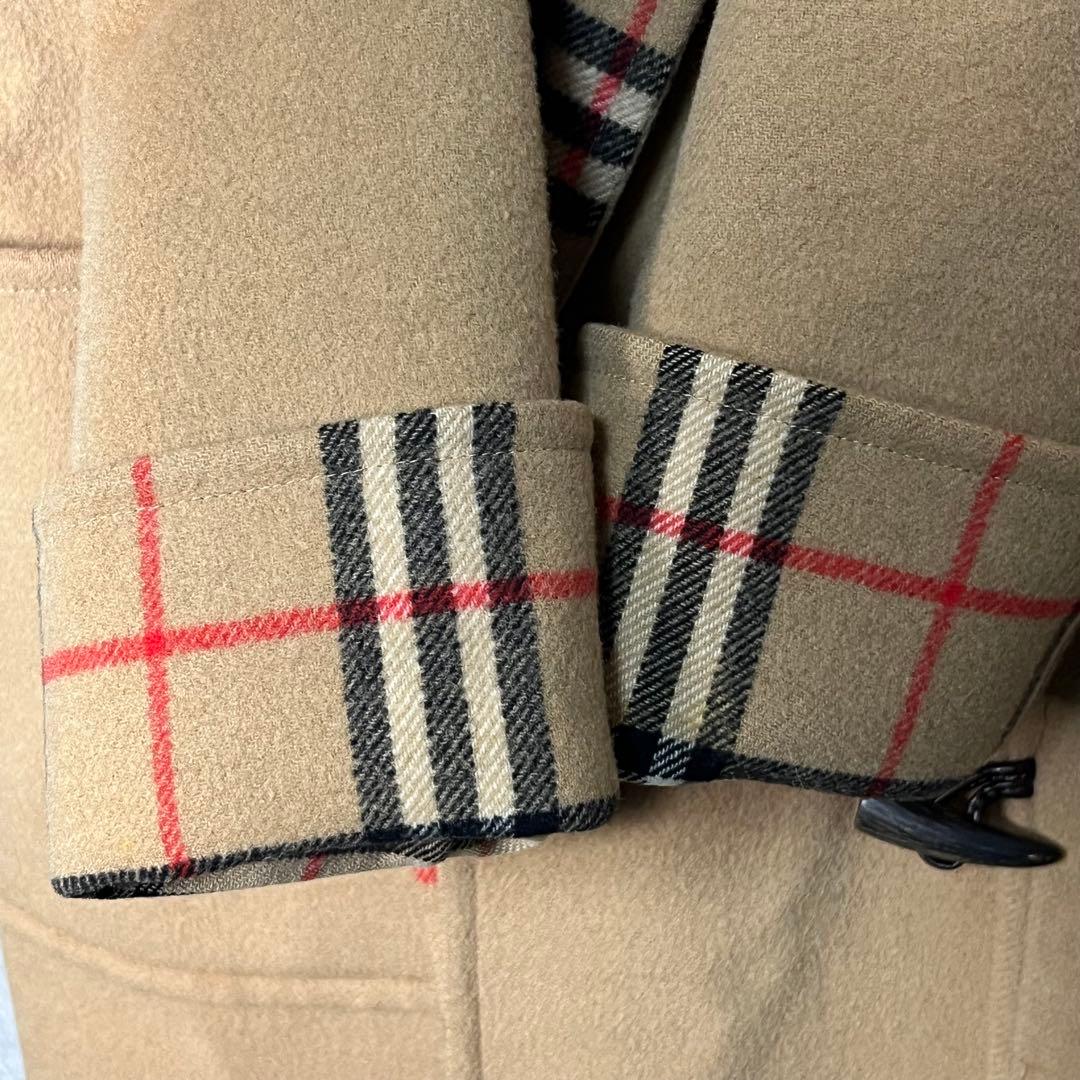 美品　バーバリー ロングコート　ダッフル　カシミヤ混　ノバチェック　キャメル