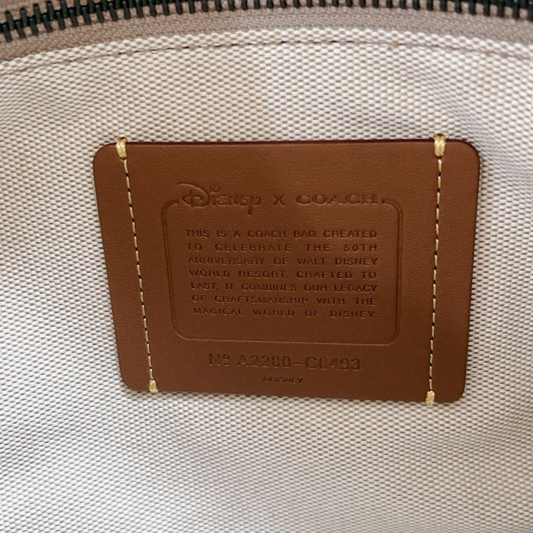 コーチ　ディズニー　レア　刺繍　シグネチャー　ボストン　ショルダー