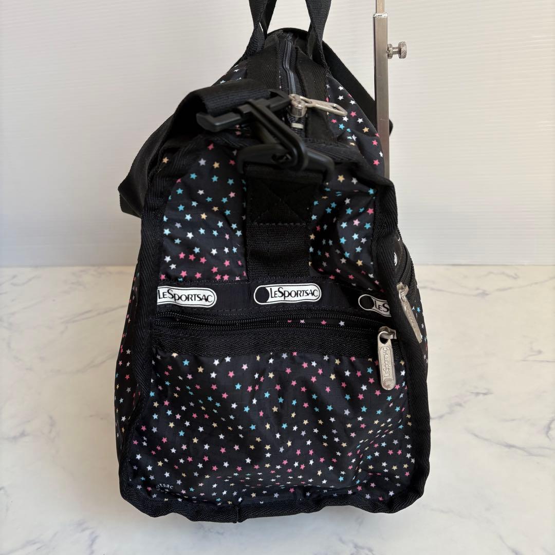 新品 レスポートサック ボストンバッグ 星柄 ブラック ポーチ 鍵付き