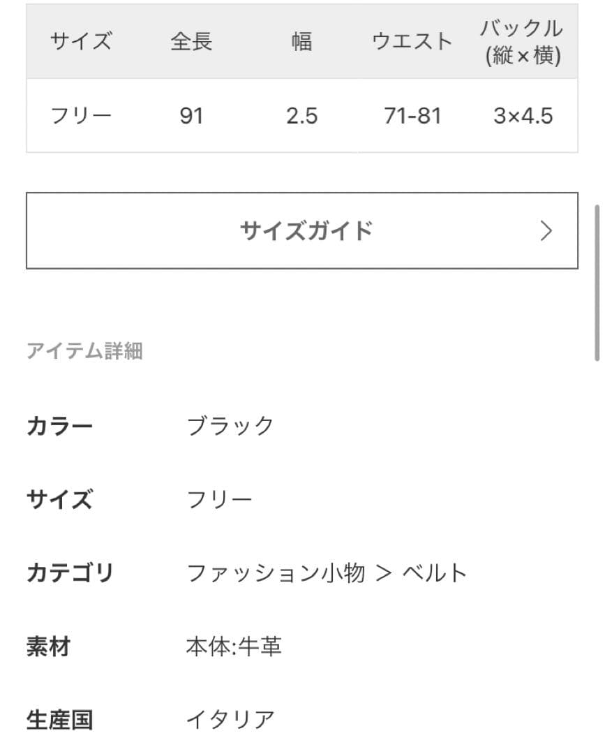 【新タグ付】Plage LEFIJE レフィエ 25MM G BACKLEベルト