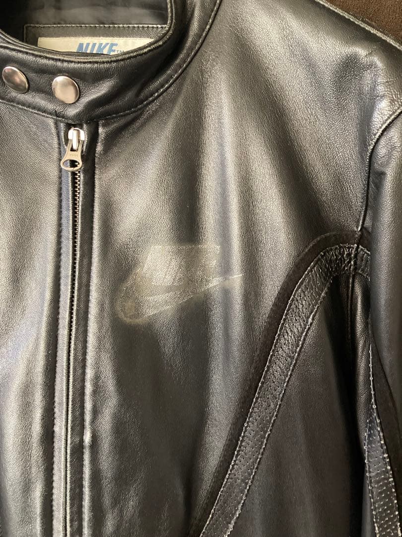 激レア NIKE ナイキ レザー シングル ライダース ジャケット NSW
