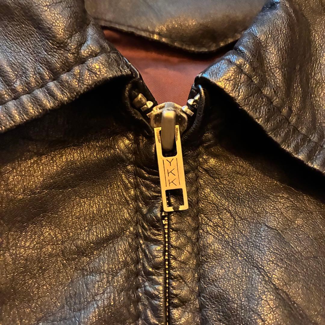 80s vintage MARUYOSHI レザージャケット リブジャン 古着