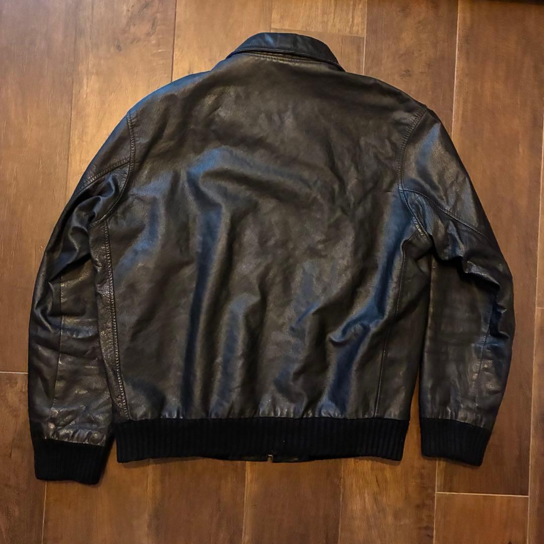 80s vintage MARUYOSHI レザージャケット リブジャン 古着