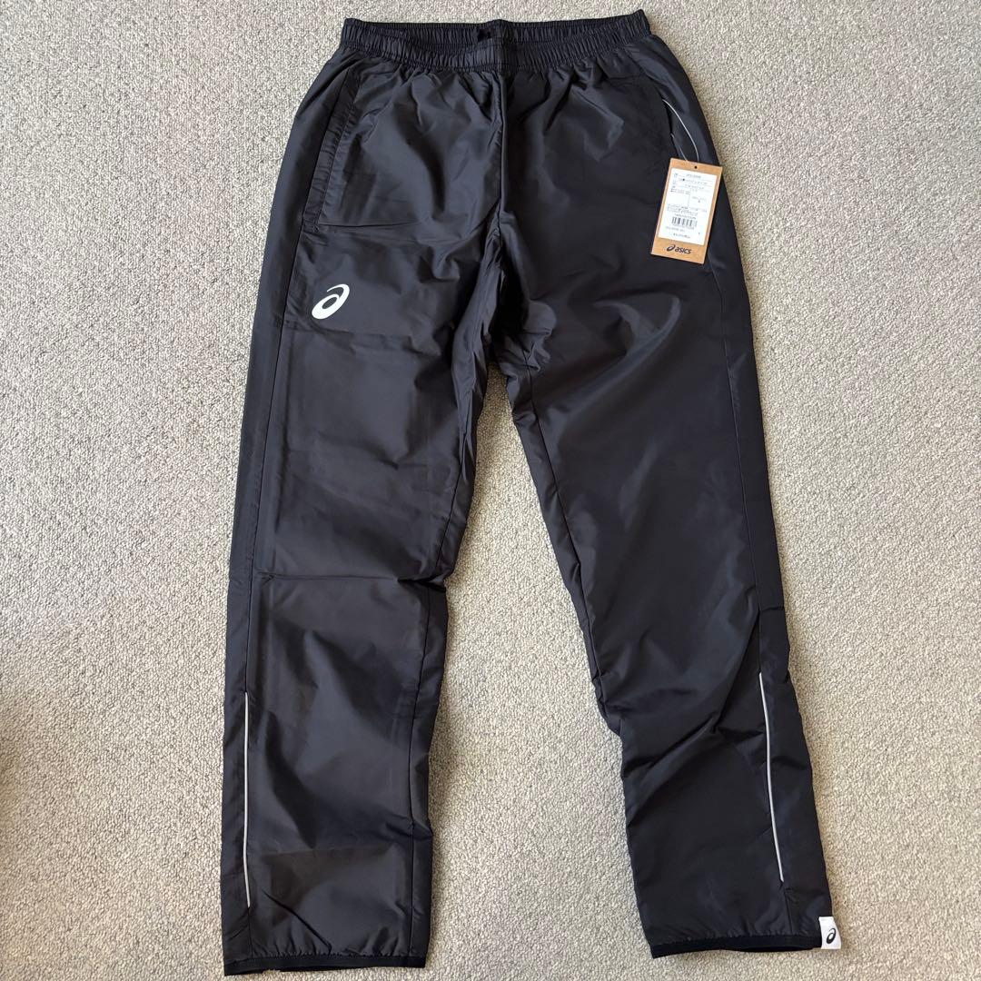廃盤品！新品ASICS ウインドブレーカー 上下セット 黒 ジャージ Sサイズ