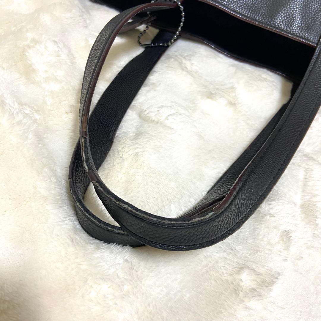 【ヤッコ】コーチ72299メトロポリタントートバッグ レザー A4可 黒