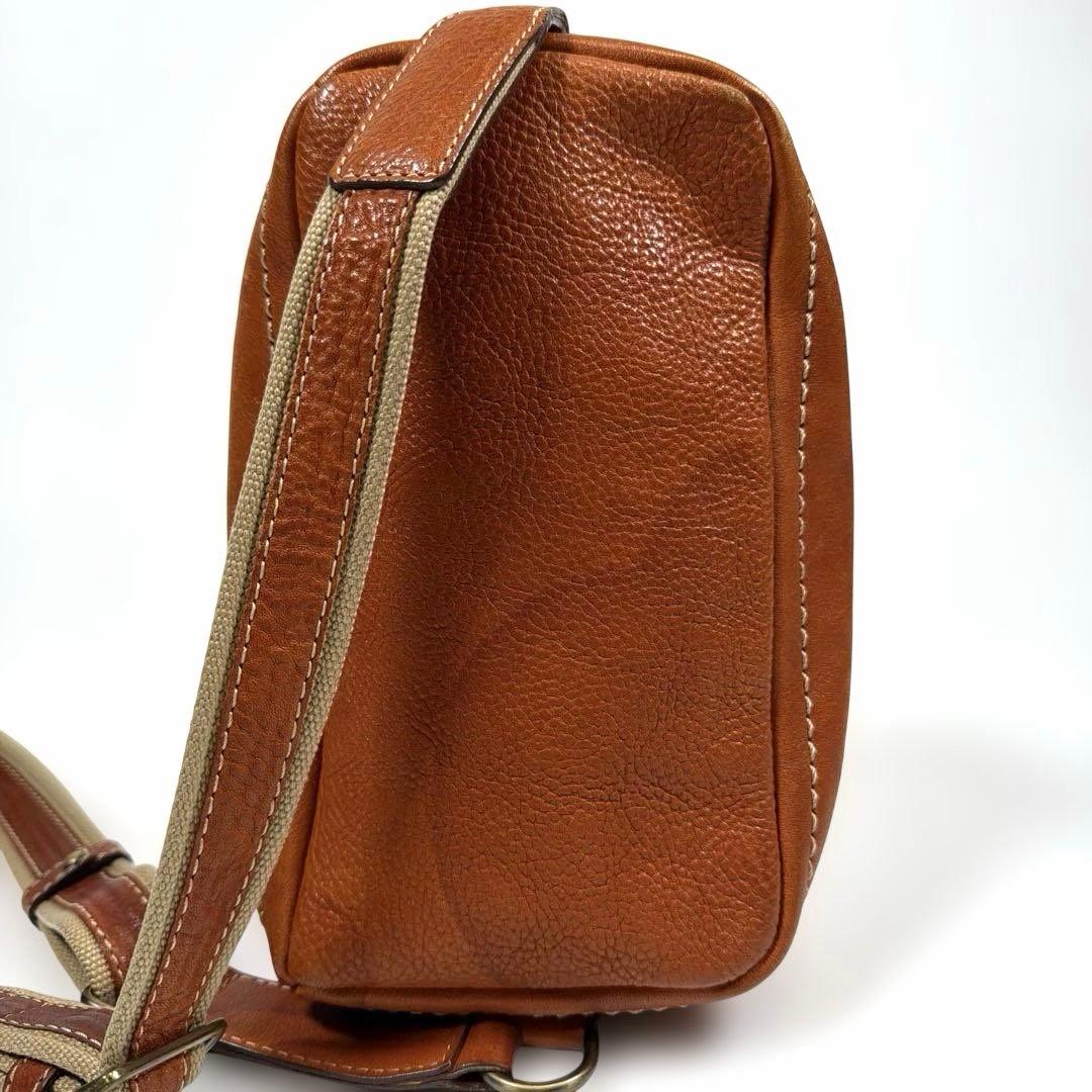 土屋鞄　ボディバッグ　ショルダーバッグ　トーンオイルヌメ　レザー　ブラウン