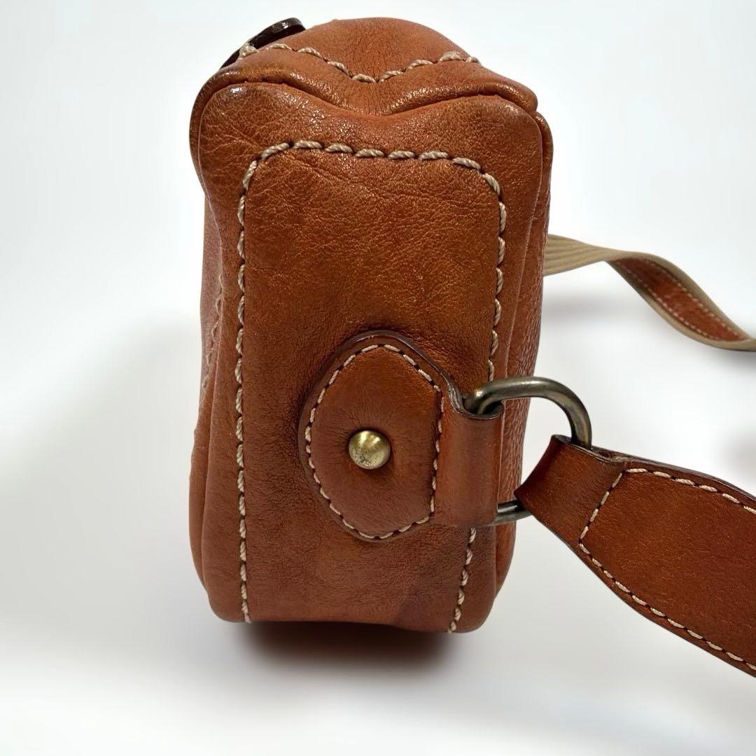 土屋鞄　ボディバッグ　ショルダーバッグ　トーンオイルヌメ　レザー　ブラウン