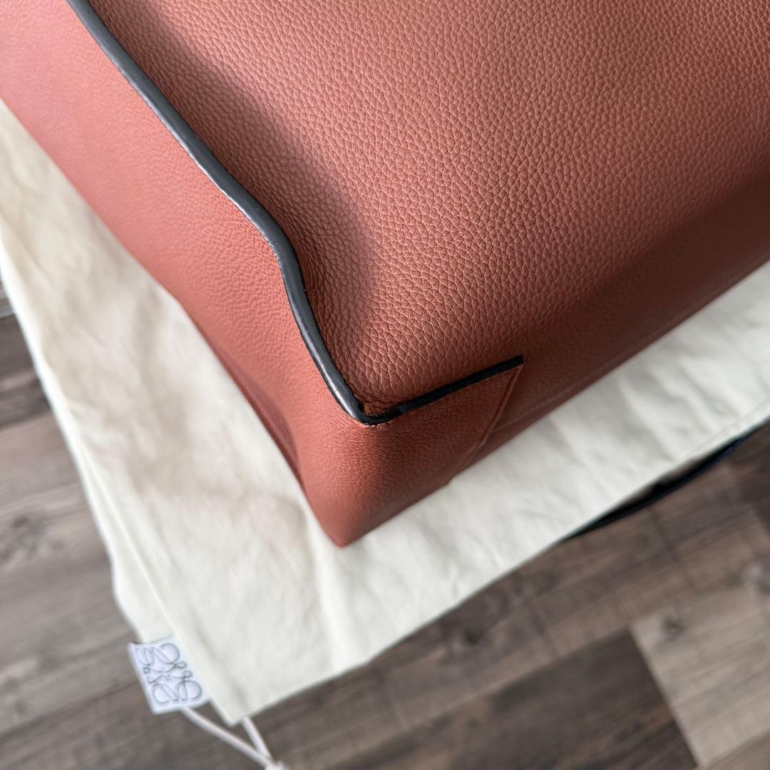 LOEWE バックル トートバッグ ソフトグレインカーフ タン ブラウン