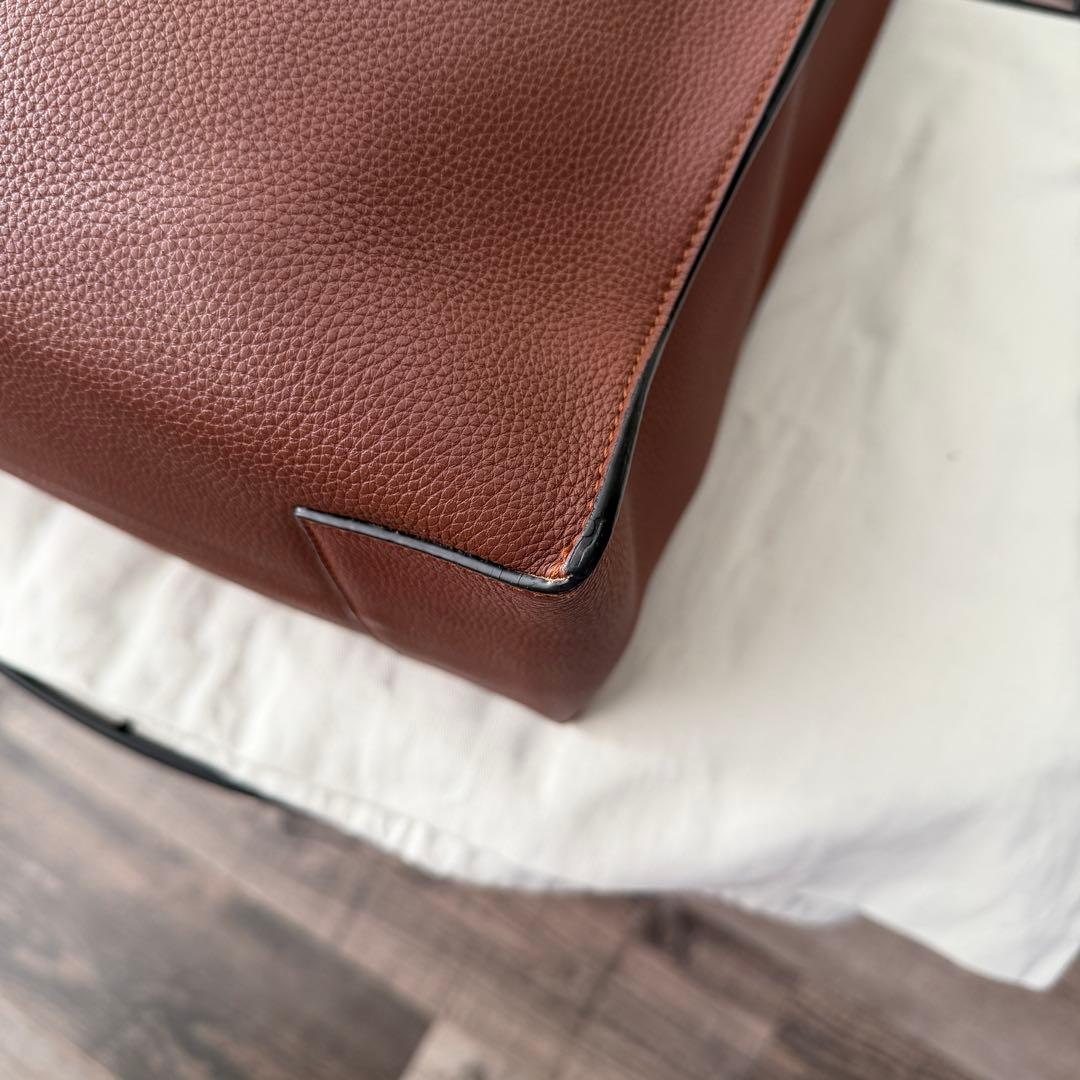 LOEWE バックル トートバッグ ソフトグレインカーフ タン ブラウン