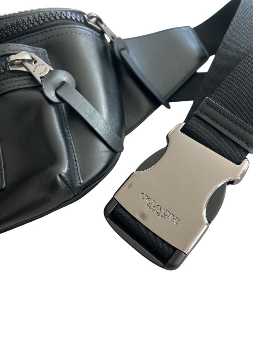 人気⭐︎COACH コーチ F75776 レザー ボディバッグ 黒 ロゴ型押し