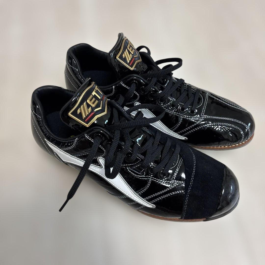 新品　ZETT スペシャルオーダースパイクシューズ　 エナメル黒 27.５センチ