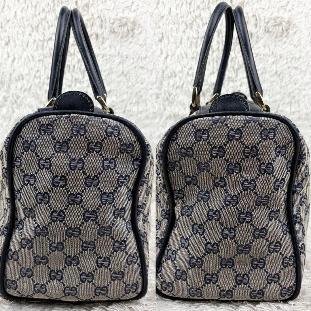 【希少】オールドグッチ GGキャンバス ボストンバッグ ネイビー