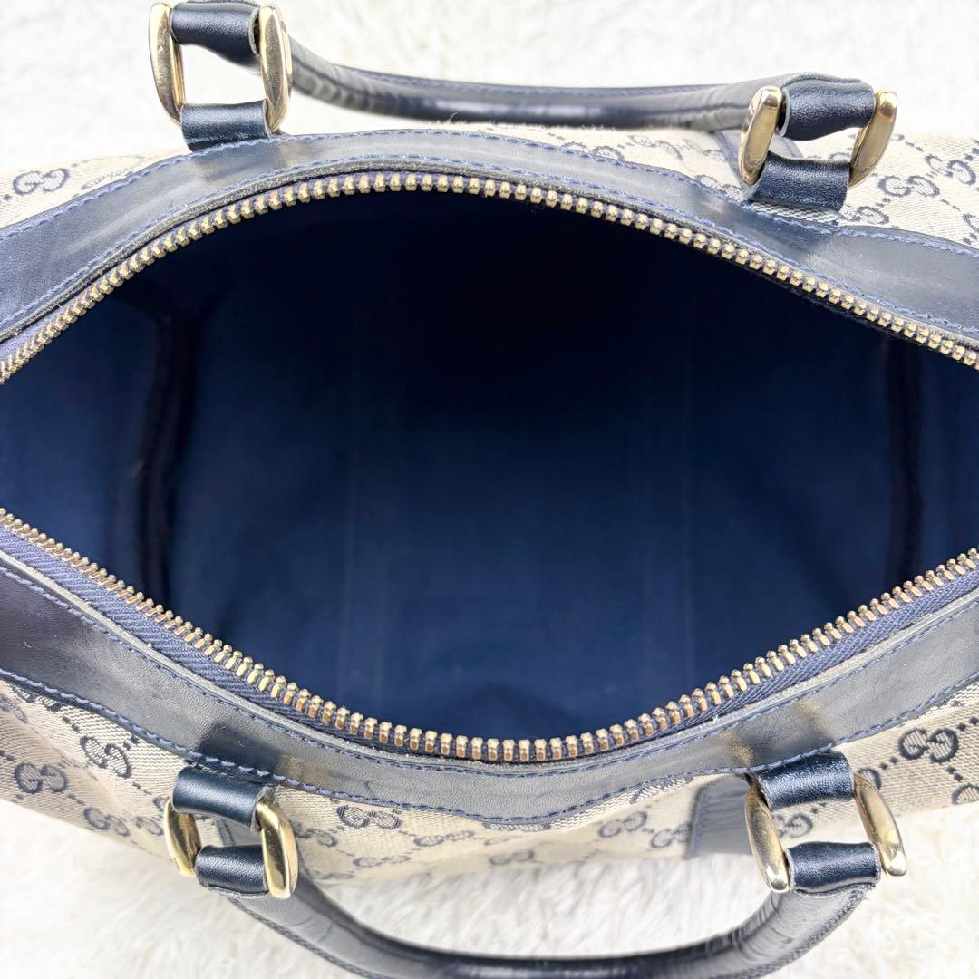 【希少】オールドグッチ GGキャンバス ボストンバッグ ネイビー