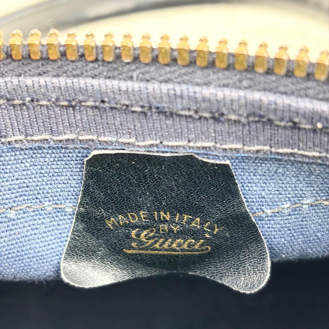 【希少】オールドグッチ GGキャンバス ボストンバッグ ネイビー