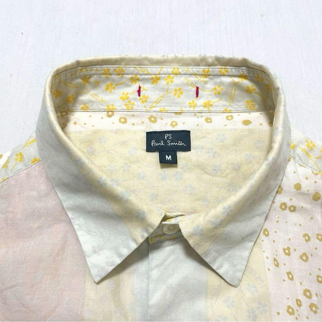 ポールスミス シャツ 花柄シャツ 総柄シャツ カジュアルシャツ イエロー系 M