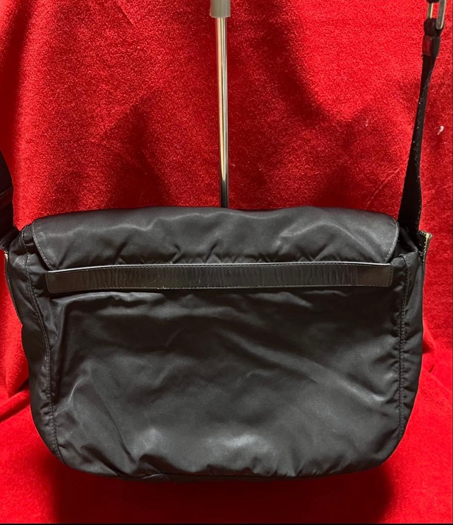 [PRADA]三角ロゴプレート ポコノ メッセンジャーバッグ/ショルダーバッグ黒