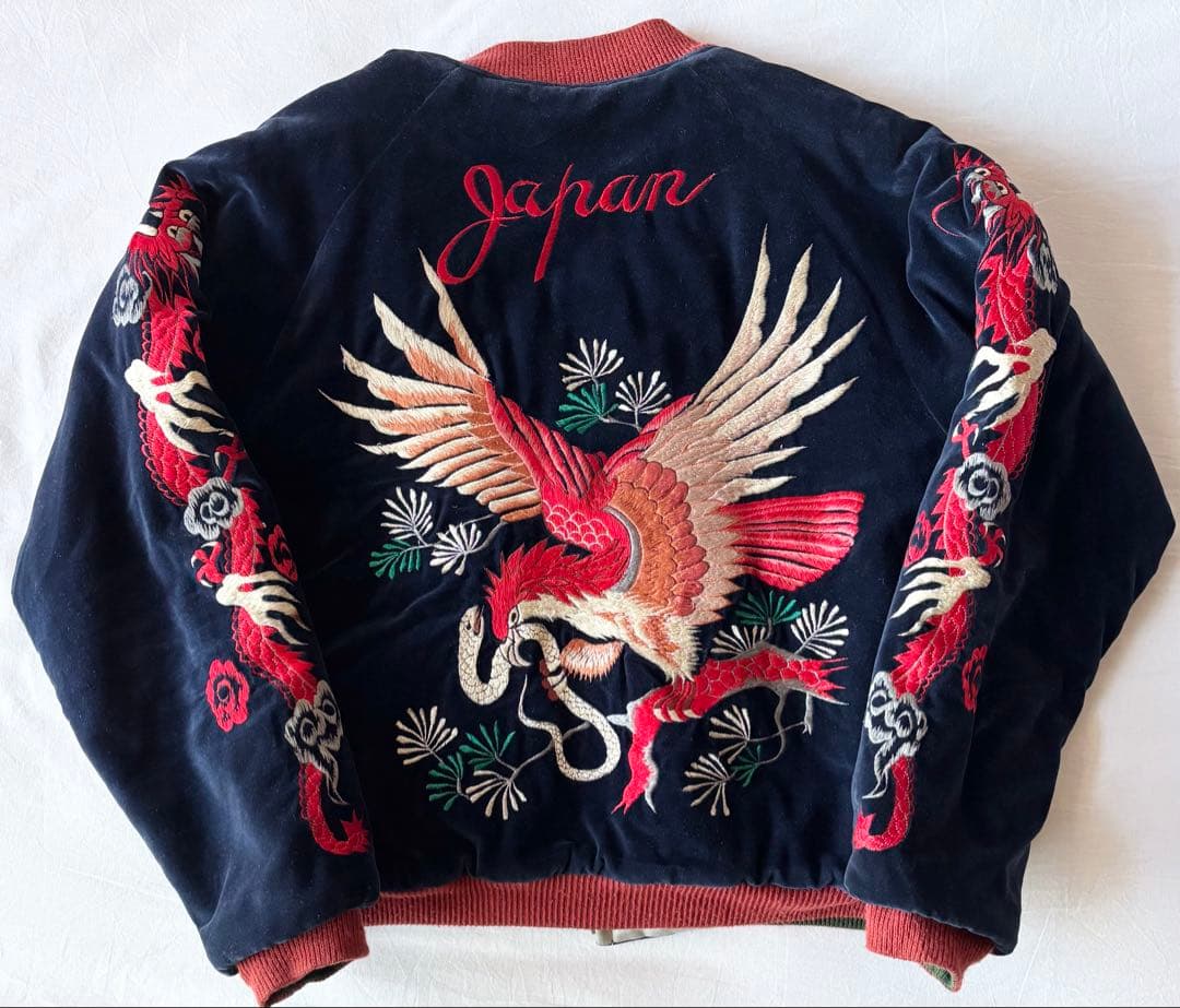 ベー 90's 別珍 テーラー東洋 M品番 スカジャン 赤虎 赤龍 赤鷹