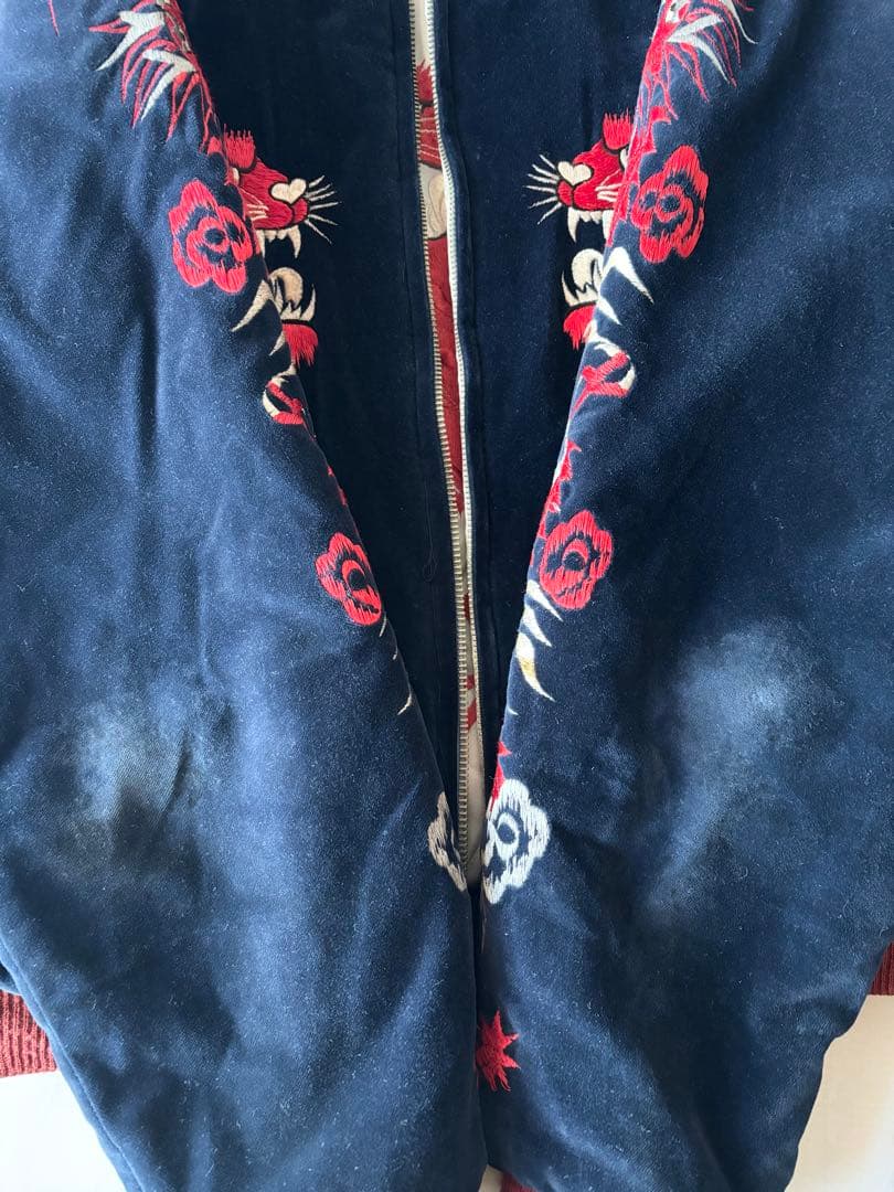 ベー 90's 別珍 テーラー東洋 M品番 スカジャン 赤虎 赤龍 赤鷹