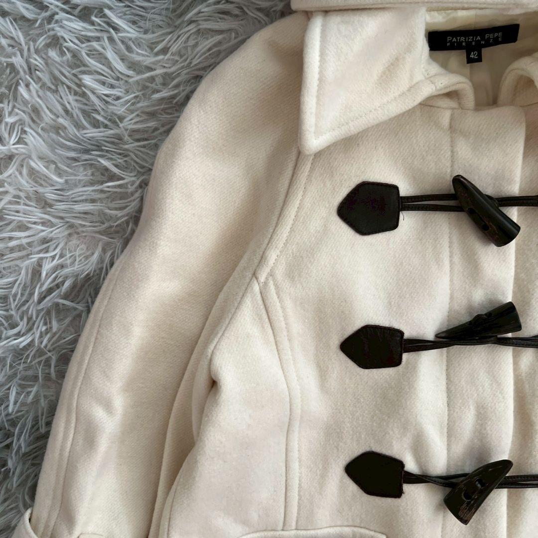 大人気✨【パトリッツアペペ】アイボリー ダッフルコート LL大きいサイズ ウール