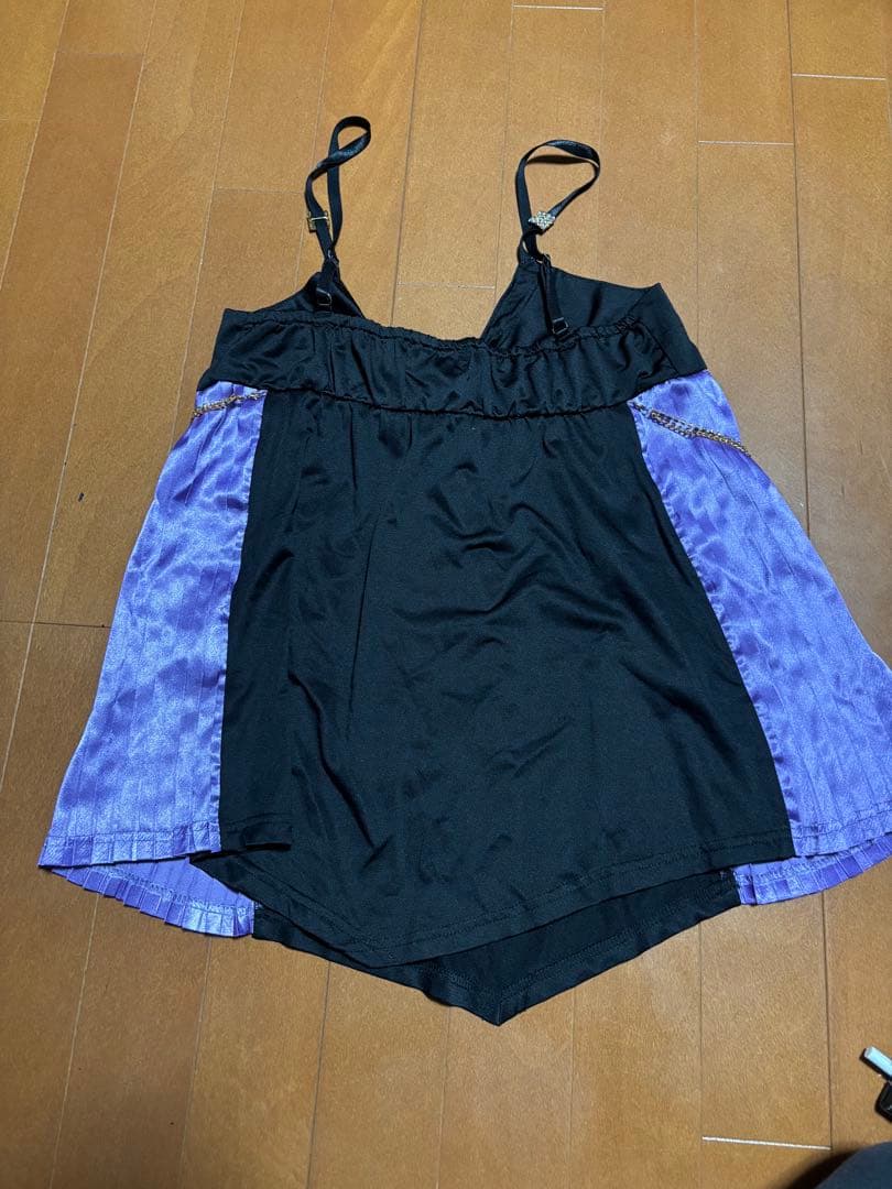 GOLDS infinity紫黒プリーツキャミソール