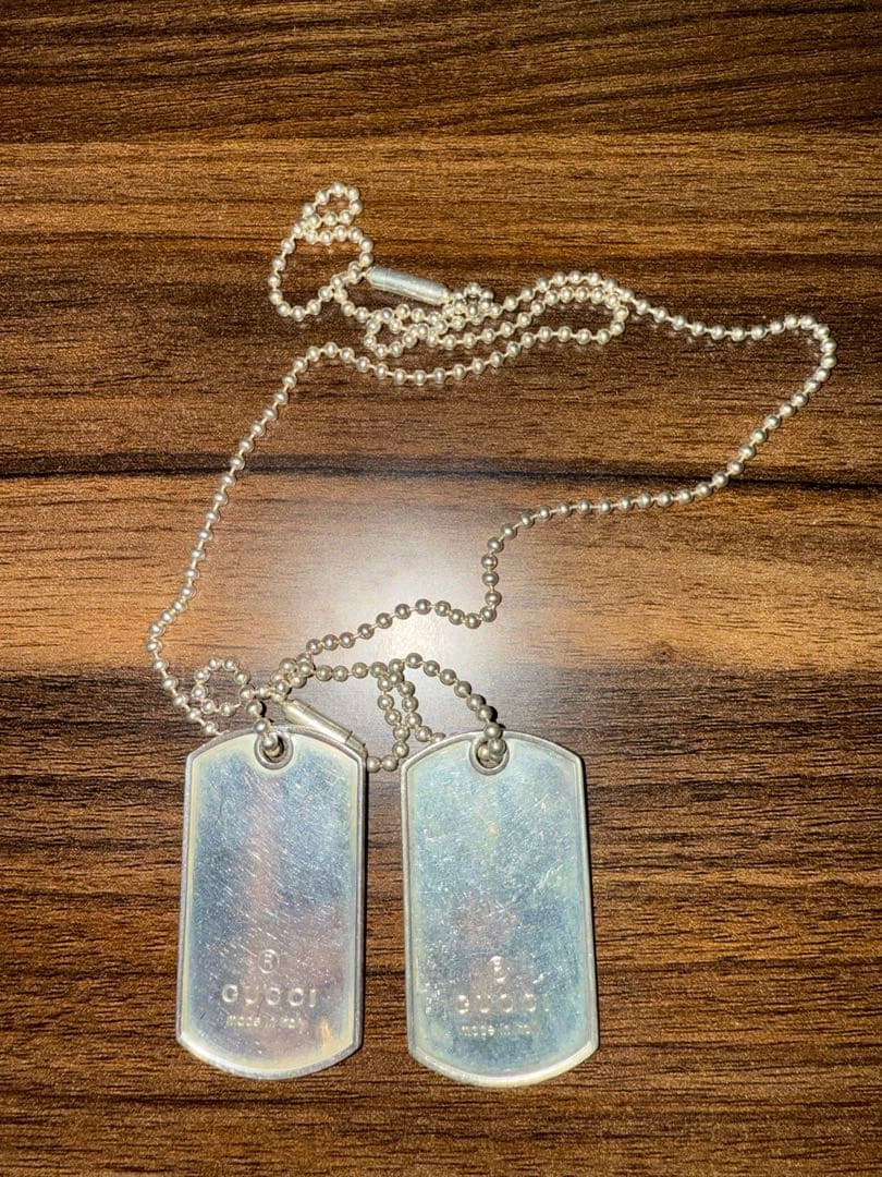 グッチ　gucci シルバー　ドックタグ　ネックレス