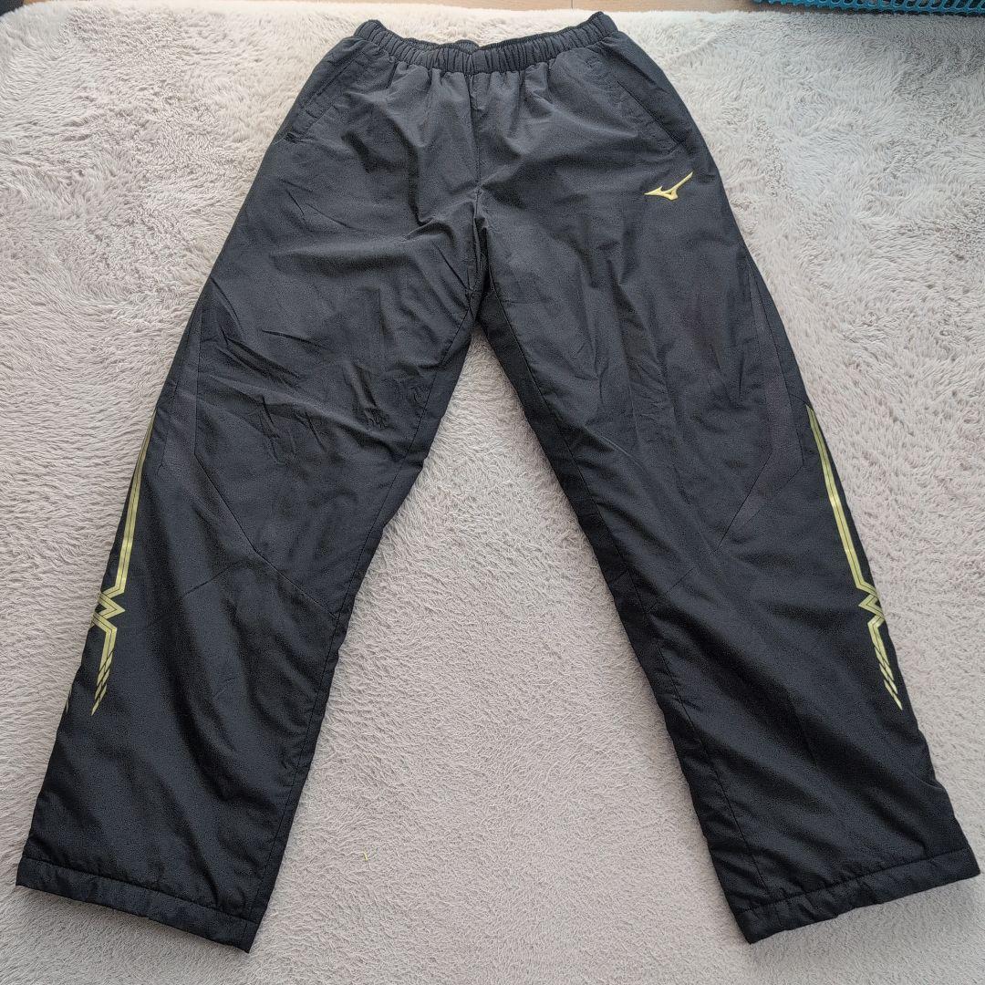 Mizuno ウィンドブレーカー 上下 ブラック/ホワイト【裏起毛】