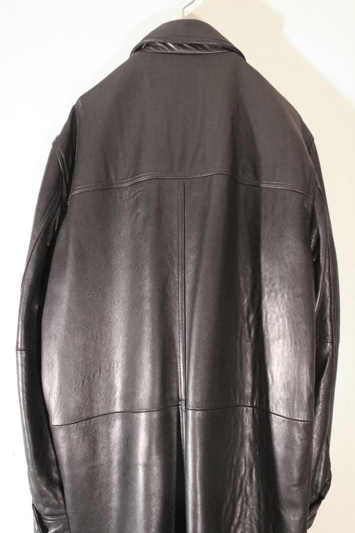 カルバンクライン ラムレザージャケット コートジャケット ロング丈 本革 黒XL