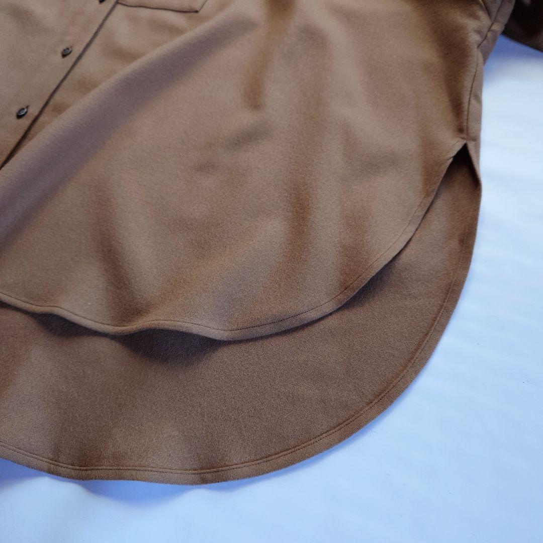 ☘️新品 サクラ SACRA ウール バンドカラー 茶色系 M 長袖 きれいめ