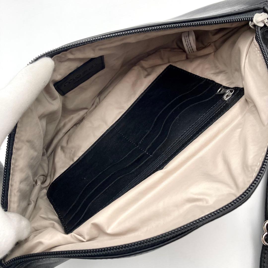 ちょろっぺ✨ m0851 ウエスト&ボディバッグ アニリンレザー 黒 男女