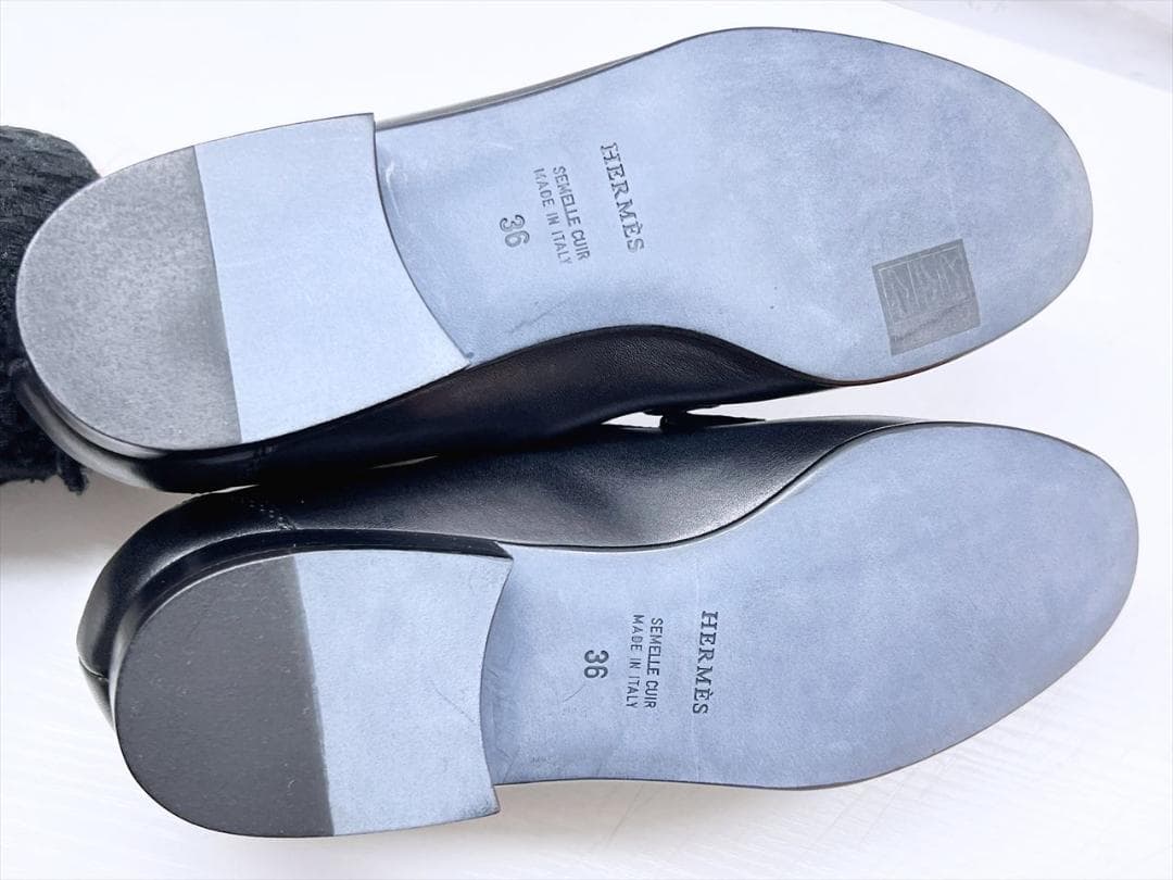 未使用保管 美品 エルメス コンスタンス レザー ローファー 36 23ｃｍ