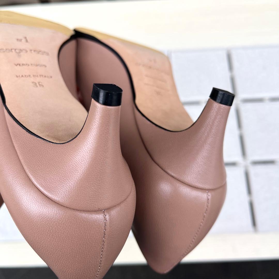 新品 36 Sergio rossi sr1 パンプス ピンク ベージュ　23