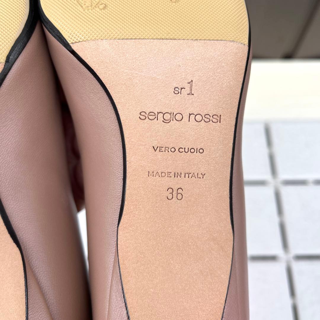 新品 36 Sergio rossi sr1 パンプス ピンク ベージュ　23