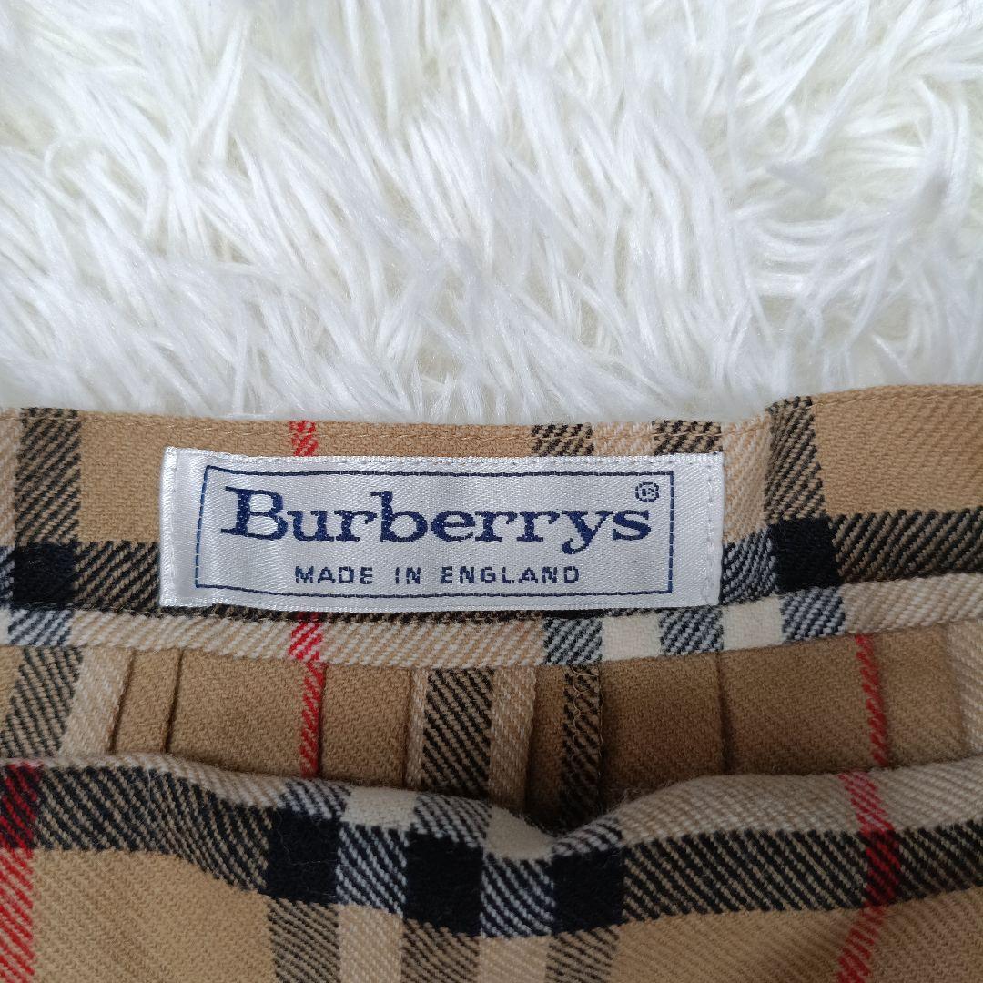 バーバリー　ノバチェック　プリーツキルトスカート　 ロング　牛革ベルト　丸善別注