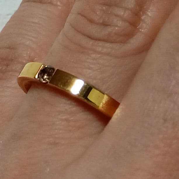 イタリア製K18刻印あり✨セイレーンアズーロゴールドずっしり✨ダイヤモンドリング