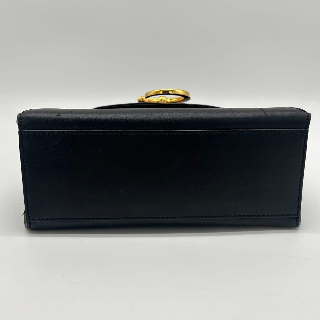 【美品】カルティエ パンテール ハンドバッグ ゴールド金具 フラップ レザー 黒