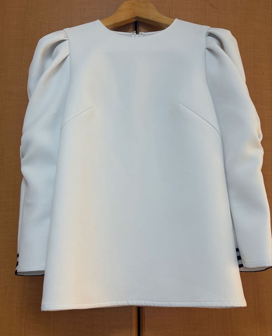 ボーダーズアットバルコニー長袖ブラウス白ホワイトBORDERSatBALCONY